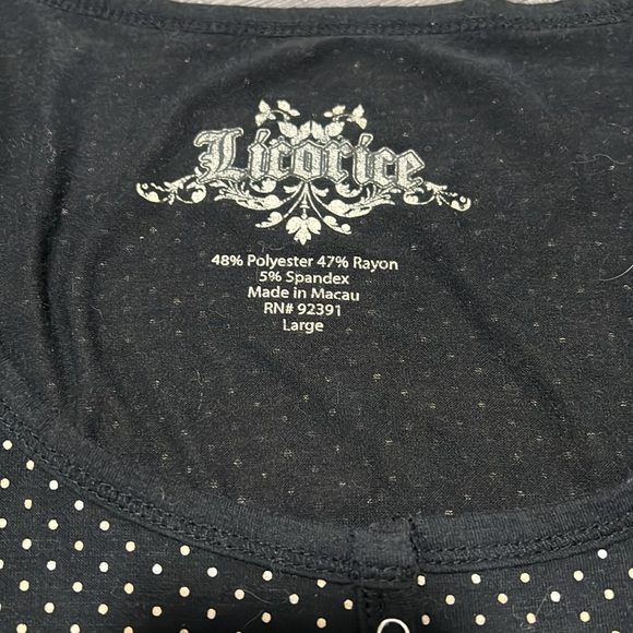 Licorice polkadot button up shirt - Picture 2 of 2